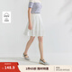 茵曼法式府綢白色短裙2025夏季女裝新款百搭高腰寬松a字半身裙 白色 L