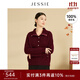 JESSIE紅色復古氣質(zhì)翻領(lǐng)針織打底衫女冬季新裝感寬松毛衣 紅色 M