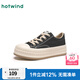 熱風(fēng)（Hotwind）商場同款厚底帆布鞋女鞋25年春季百搭休閑鞋學(xué)院風(fēng)運(yùn)動(dòng)戶外鞋子 01黑色 37 235mm