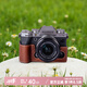 李尖富士xt5保護(hù)套xt50皮套xt4相機(jī)殼xt20/30二代微單X100vi底座相機(jī) 富士xt5咖色