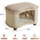 OIMG四季通用貓窩凳封閉式冬夏季兩用貓窩保暖冬天夏天寵物帳篷窩可坐 四季款可坐40*26奶咖格坐墊進(jìn)口