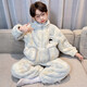兒童睡衣男童秋冬季珊瑚絨加絨加厚2025新款男孩法蘭絨大童家居服 CMG-32259幻色熊貓【拉鏈絨】 160 M碼【建議身高150-160CM，體重85-105