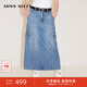MISS SIXTY進(jìn)口牛仔面料牛仔半身裙女復(fù)古洗水工裝風(fēng)開衩設(shè)計(jì) 中藍(lán) M