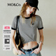 MO&Co.短袖T恤黑白條紋MC刺繡短款正肩圓領(lǐng)彈力棉質(zhì)上衣摩安珂 黑白條色-第2批 建議和客服確認尺碼哦 M 165 建議和客服確認尺碼哦
