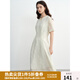 獨束大碼女裝新中式連衣裙夏2025新款高腰高腰A字裙改良旗袍裙子 云霧白 L （尺碼：2）