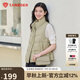 坦博爾羽絨服馬甲女立領(lǐng)寬松外搭短款羽絨背心外套TD236006 奶茶棕 160