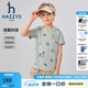 哈吉斯（HAZZYS）童裝男童T恤夏新品吸濕透氣彈力簡(jiǎn)約活力經(jīng)典短袖圓領(lǐng)衫 霧草綠 165