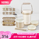 膳魔師（THERMOS）飯盒真空不銹鋼便當(dāng)盒保溫飯盒多層便攜式大容量保溫桶TCBC/TCBG TCBG燕麥色附杯包餐具 三層