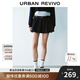 UR2025夏季新款女裝復(fù)古撞色拼接腰帶牛仔半裙UYU850068 靛藍(lán) (偏短) XS