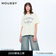 moussy 2025夏季新品復(fù)古感字母印花寬松短袖T恤女028ISZ90-0561 010白色 均碼