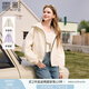 香影連帽外套女短款2025春季新款休閑戶外小個子拉鏈米白工裝風衣 米色 S