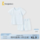 童泰（TONGTAI）嬰兒內(nèi)衣套裝夏季純棉寶寶衣服兒童薄款家居服內(nèi)衣短袖短褲 藍(lán)色 80 cm