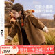 ASK JUNIOR【立體小鹿】?jì)和馓?5冬季小童連帽防風(fēng)女童雙面毛呢大衣