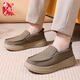布舍元（BUSHEYUAN）休閑低幫青年薄絨一腳蹬懶人鞋老北京布鞋棉鞋男541-1737 卡其 39
