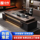 中偉（ZHONGWEI）簡(jiǎn)約老板桌辦公桌經(jīng)理桌總裁桌子辦公室單人大班臺(tái)雙柜款1.8米