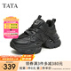 他她（TATA）厚底休閑老爹鞋女鞋機(jī)能加絨休閑運(yùn)動(dòng)鞋2024秋冬GEA01CM4 黑色（絨里） 37