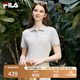 FILA斐樂(lè)女士連衣裙2025年夏季美式復(fù)古純色經(jīng)典顯瘦POLO領(lǐng)裙子 中色花灰-MG M 165/84A/M