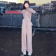 溫格芳 衛(wèi)衣女裝2025春秋新款小個(gè)子穿搭高級(jí)感時(shí)尚套裝休閑運(yùn)動(dòng)兩件套 粉紅色 M