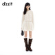 DZZIT地素半身裙冬季綿羊毛混紡氣球裙短裙子女3J4S2141N 深卡其色 顏色以實(shí)物為準 S