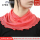 ZXEGI圍脖女套頭小圍巾冬季純色假領(lǐng)子脖套領(lǐng)圈春夏韓版仿真絲桑蠶絲巾 西瓜紅
