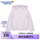 Skechers斯凱奇兒童羽絨服梭織短款冬季新款女童保暖連帽外套P424G002 云霧紫/02PM 165 cm