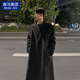 棉致毛呢大衣男2025秋冬季新款潮牌中長(zhǎng)款過膝風(fēng)衣男韓版呢子上衣外套 黑色 L 【120-135斤】
