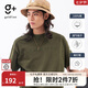 金利來（Goldlion）g+男士短袖T恤春夏刺繡字母圓領(lǐng)寬松潮流百搭男女同款城市輕戶外 64-卡其綠 XL 180/96A 推薦140-150斤