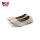 無印良品（MUJI）女式 不易沾水 絲帶芭蕾鞋（女士）女鞋鞋子夏季EJA20A5S 淺灰棕色 23.5 cm/37碼