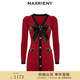 MAXRIENY財(cái)閥千金針織裙蝴蝶結(jié)小香風(fēng)新年紅連衣裙氣質(zhì)顯瘦短裙 宮墻紅 L 03