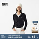 森馬（Semir）長(zhǎng)袖T恤女短款緊身衣服小個(gè)子百搭氣質(zhì)春季連帽上衣 黑色90001 165/88A/L