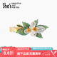 She's茜子發(fā)飾梵高玫瑰手工疊花橫夾刺繡葉片馬尾發(fā)夾七夕禮物送女女