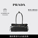 PRADA/普拉達【七夕禮物】女士Prada Bonnie中號牛皮革手提單肩包 黑色