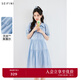 詩(shī)凡黎萊賽爾連衣裙2024夏新款法式氣質(zhì)高級(jí)泡泡袖多巴胺公主裙女 淺藍(lán) L 165/88A