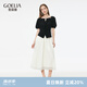 歌莉婭夏季天絲套裝女2025新款絕美大方得體穿搭兩件套1E4LAB720 00B黑色 M