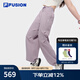 FILA FUSION斐樂潮牌梭織長(zhǎng)褲女2025夏季新款時(shí)尚休閑寬松運(yùn)動(dòng)褲 砂灰紫-PU S 160/62A/S