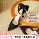 OLJ奢侈高端品牌女鞋高跟鞋2025年最新款細(xì)跟包頭涼鞋通勤百搭單鞋 黑色6cm 37
