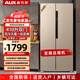 奧克斯（AUX）一級能效 風(fēng)冷無霜四開門電冰箱家用超薄大容量十字對開門廚房嵌入式大冰箱雙循環(huán)獨立空間 【410升】一級能效（變頻）風(fēng)冷無霜 鈦雅金