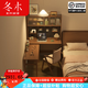 冬木轉(zhuǎn)角書桌書柜書架一體臥室拐角靠墻L型實(shí)木學(xué)習(xí)辦公折疊電腦桌子 轉(zhuǎn)角書桌書柜-左右互換|胡桃色 1.2米