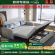歐荷家具多功能沙發(fā)床可伸縮折疊兩用小沙發(fā)北歐小戶型布藝沙發(fā)儲(chǔ)物雙人床 1.8米高密海綿儲(chǔ)物款