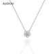 阿吉豆項鏈新年禮物輕奢高級感玫瑰鋯石吊墜項鏈送女友 老婆 銀色
