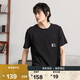 VANS范斯官方 男女情侶短袖T恤口袋Logo寬松 黑色  M
