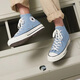 匡威（Converse）高幫帆布鞋 1970S Chuck 70 HI經(jīng)典透氣男女休閑運動(dòng)鞋 水洗藍色 A04584C 37.5