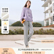 香影衛(wèi)褲女加絨加厚褲子秋冬季2024新款束腳褲灰色抽繩休閑運(yùn)動(dòng)褲 灰色 S