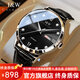 I&W CARNIVAL HWGUOJI瑞士IW手表男機(jī)械表進(jìn)口機(jī)芯男士手表雙日歷夜光男表情人節(jié)禮物 銀黑皮帶男款|定制刻字|禮盒包裝