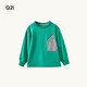 Q21小毛圈口袋T恤兒童長(cháng)袖男女童柔軟親膚保濕透氣秋款長(cháng)袖上衣
