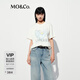 MO&Co.短袖T恤2025夏新品接觸瞬間涼感小貓印花棉質(zhì)寬松MBE2TEET16 蘆筍白色 S /160