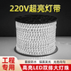 最嘉220v高壓燈帶戶外照明防水燈酒店別墅工程超亮條裝飾線形燈 5米-220V/10W-120珠雙排-白光