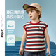 ASK JUNIOR嬰幼背心夏立體肌理感條紋撞色小童落肩馬甲男童上衣 100 