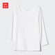優(yōu)衣庫童裝男童女童HEATTECH U領(lǐng)T恤9分袖保暖內衣478623 478625 478623/00白色 160