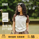 森馬（Semir）短袖t恤女修身正肩側邊抽身夏季上衣插肩袖印花101324100003